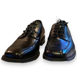 Mens JF J.Ferrar Derby Black Leather Lined Lace Up Formal Oxford Shoes Size 10D